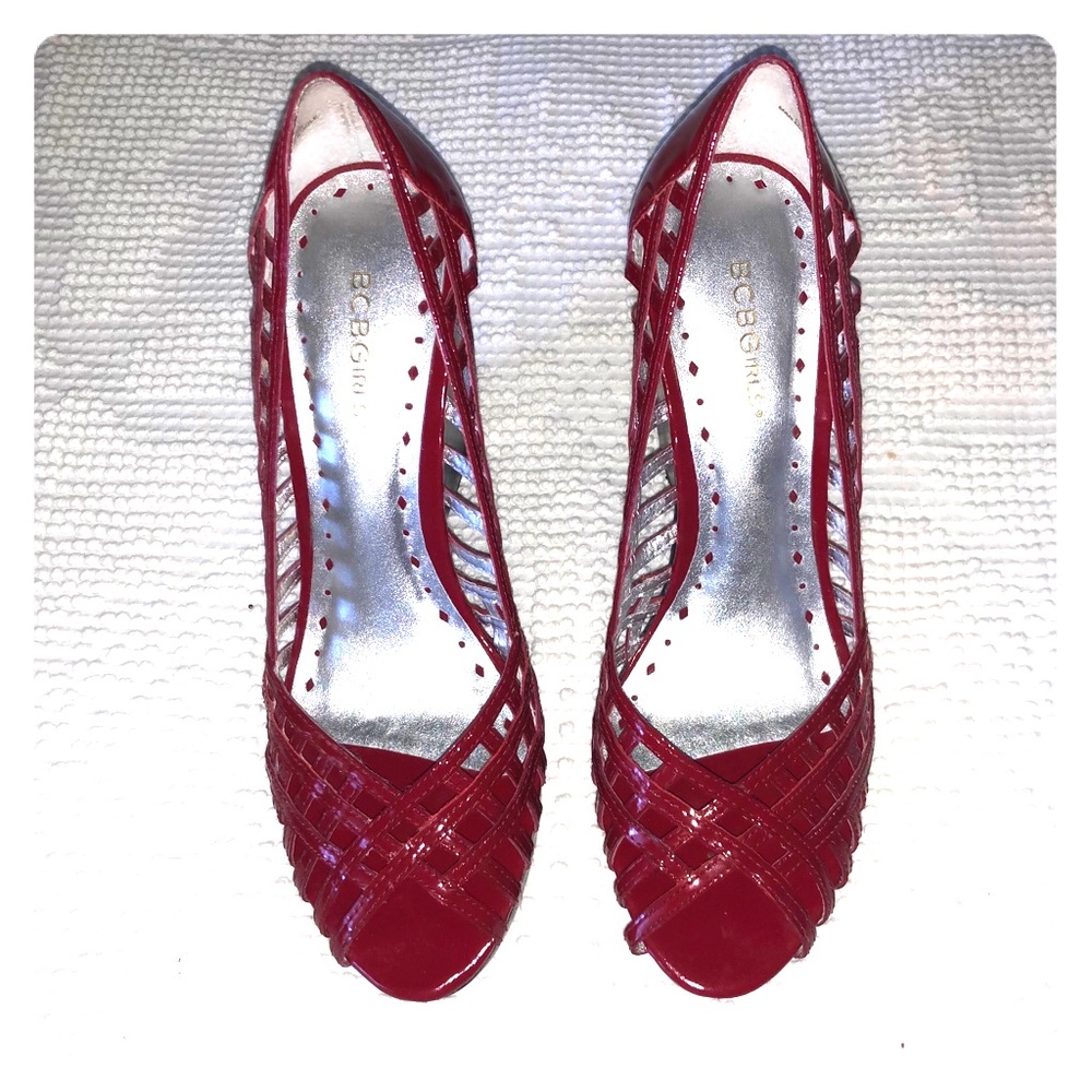 BCBGirls Size 10 Red / Black Wedge